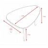 Syemin End Tables Egg Shape Coffee Table, Simple Center Table, 2 Tier Cocktail Table Sofa Table,Oval Coffee Tables, White, 31.1"*23.62"*16.14" - 4 of 4