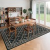 Modern Boho Farmhouse Bedroom Living Room Rugs, Floral Leaf Print Non Slip Throw Carpet for Dining Room Kitchen Office - 4 of 4