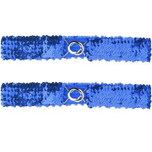 INSPIRE CHIC Women's Skinny Elastic Sequins Decor Stretchy Waist Belts for Dresses 2 Pcs 25.19" - 1 of 4