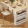 NicBex Mobile Kitchen Island Cart Kitchen Carts with Storage, 2 Drawers, 2 Side Open Shelves and Extending Dining Table for Kitchen - 3 of 4
