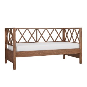 Twin Monroe X Back Wood Daybed Walnut Brown - Inspire Q, Brown Brown