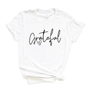 Simply Sage Market Women's Grateful Heart Short Sleeve Graphic Tee - 1 of 2