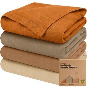 KeaBabies 4pk Muslin Swaddle Blankets for Baby Boys, Girls - Organic Baby Blankets, Nursing Swaddles for Newborns - 1 of 4