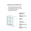 60x75 "Minimalist Double Door Design Shower Door, Matte Black Thick Border Design, Aluminum Alloy Square Groove - 4 of 4
