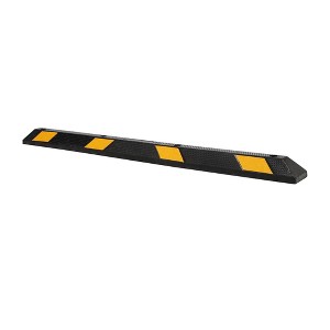 72 inch Rubber Parking Curb with Yellow Reflective Stripe, Heavy Duty Car Stopper for Garage Parking, Floor Wheel Stopper for Cars, Vehicles, Trucks - 1 of 4