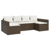 vidaXL Patio Lounge Set – 2 Piece Brown Poly Rattan Outdoor Furniture with Thick Padded Seat Cushions, Pillows, and Sturdy Coffee Table - 3 of 4