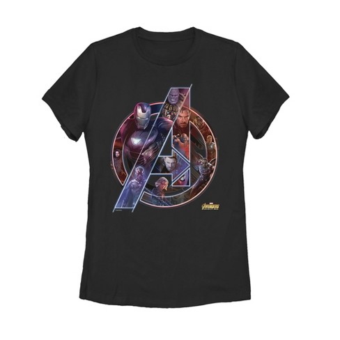 Avengers Infinity War Cast Characters Ladies T-Shirt 