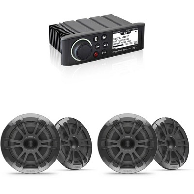 Fusion MS-RA70N Marine Entertainment System with Bluetooth & NMEA 2000 with 2 Pairs Fusion EL-F653SPG 010-02080-23 EL Series 6.5" 2-Way Marine Coax...