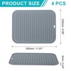 Unique Bargains uSilicone Heat Resistant Non-slip Dish Drying Mat 4 Pcs - 2 of 4