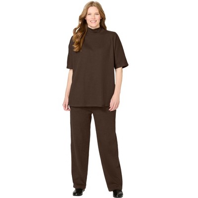 Woman Within Plus Size Ribbed-Knit Pant Set