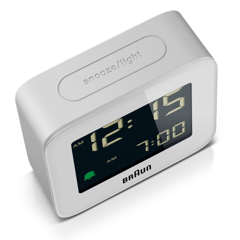 Braun Digital Compact Travel Alarm Clock with Snooze and Negative LCD Display, 6 of 11