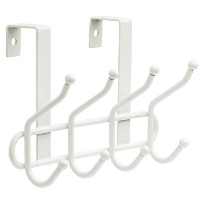 Over The Door Quad Decorative Hook Racks White - Room Essentials™