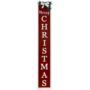 Northlight Merry Christmas Porch Sign with Pine and Bow - 36" - 1 of 4