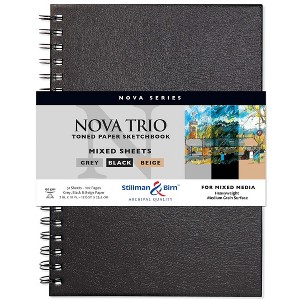 Stillman & Birn Nova Trio Series - Wirebound Sketchbook - Portrait 7 x 10 - 150gsm Beige/Grey/Black Paper - 1 of 1