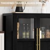 Sideboard Buffet Cabinet with Glass Doors, Large Buffet Cabinet with Storage, Modern Farmhouse Storage Cabinet Table for Kitchen Dining Room - 4 of 4