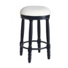 Sapphtopaz Set of 2 Modern 360° Swivel Bar Stools Wooden Upholstered High Chair with Footrest Accent Dining Chairs for Kitchen, Living Room - 2 of 4