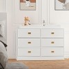 Dresser for Bedroom with 6 Drawers, Changing Table Dresser, Soft Pad & Removable Top, Baby Dressers with Changing Table Top for Nursery - 2 of 4