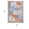 HomeRoots 5' X 7' Blue and Gray Abstract Non Skid Area Rug - 3 of 4