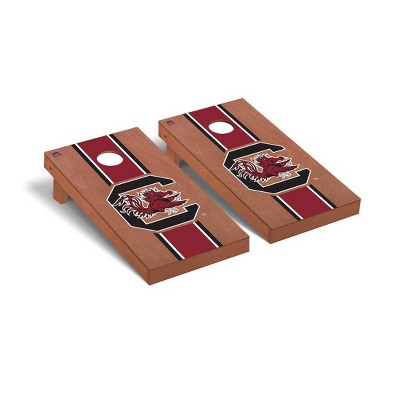 NCAA South Carolina Gamecocks Premium Cornhole Board Rosewood Stained Stripe Version