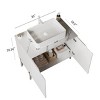 30" Bathroom Floor Cabinet,Modern Bathroom Vanity With White Ceramic Basin,2 Doors,Freestanding Bathroom Storage Cabinet-Cuddlewood - 4 of 4