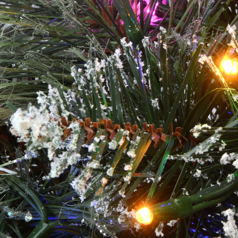 30" Prelit LED Glittery Bristle Pine Wreath with Dual Color Cosmic Lights - National Tree Company, 6 of 8