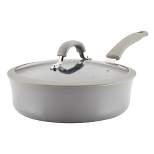 Rachael Ray Cook + Create Aluminum Nonstick Saute Pan with Lid 3qt Gray