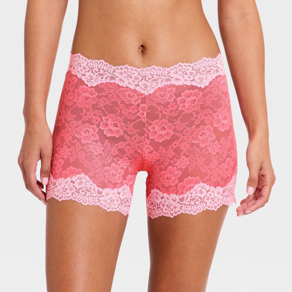 Women's Lace Boxer Brief Shorts - Wild Fable™ Pink XXS