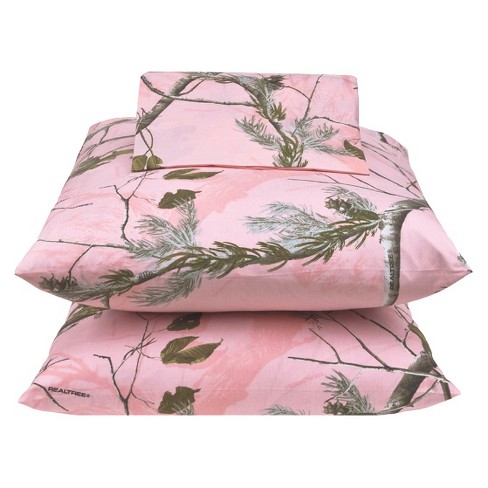 Realtree Sheet Set Pink Queen Target, Pink Camouflage Bedding Sets Queen