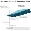 PURPLE LEAF Patio Umbrella White Cantilever Offset Umbrella Square Outdoor Umbrella with 360-degree Rotation for Garden Deck Pool - 3 of 4