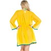HAPPY BAY Women's Summer Vacation Beachwear Short Mini Beach Dress Bathing Suits Swimwear Swimsuit Cover Ups Large-X-Large Yellow Solid - 3 of 4