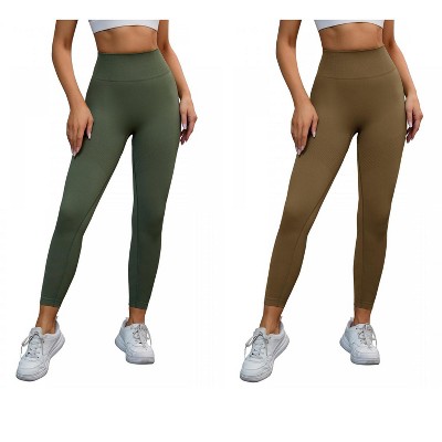 INSPIRE CHIC 2 Pcs Women's High-Waisted Tummy Slimming Cycling Running Workout Control Panties