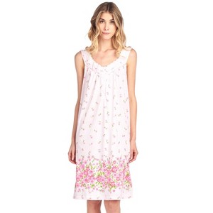 Casual Nights Women's Fancy Lace Floral/Embroidered Sleeveless Nightgown - 1 of 4