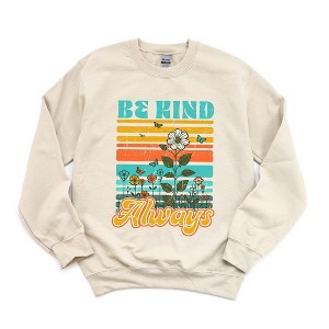 Simply Sage Market Women's Graphic Sweatshirt Be Kind Always Flowers - 1 of 3