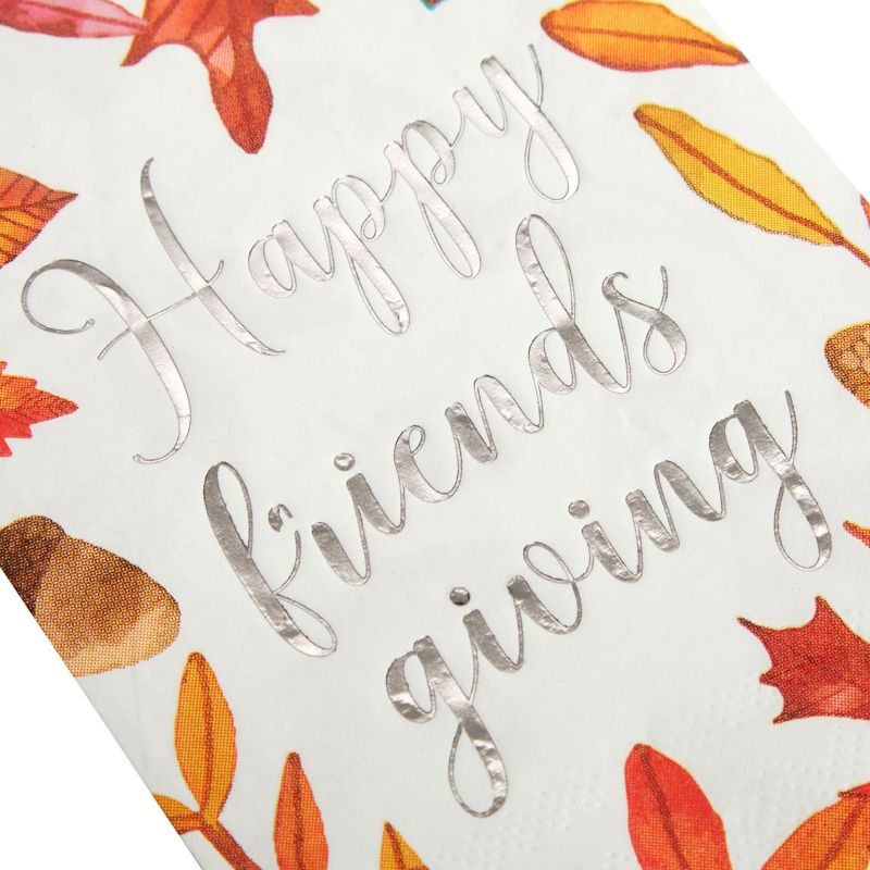 Sparkle and Bash 50-Pack White Thanksgiving Paper Napkins for Friendsgiving Party, 7.9x4.4 in, 3 of 8