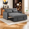 Resenkos 54 Inch Adjustable Backrest Sofa, Sofa Bed, Futon Sofa with Double Armrest and Pouch, Variable Bed for Living room, Bedroom, Gray - 2 of 4