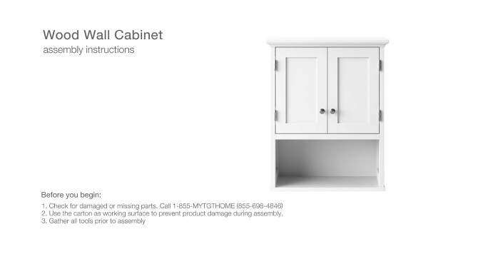 Wood Wall Cabinet White - Threshold&#8482;, 2 of 7, play video