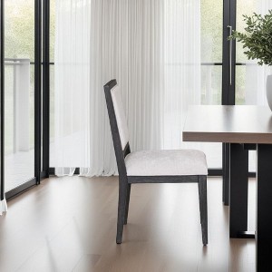 Royal Hampton Dining Side Chair Set of 2, Farmhouse Panel Design, Black Wood - 1 of 4