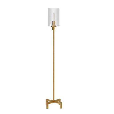 Hudson and Canal 66.25" Tall Floor Lamp with Glass Shade