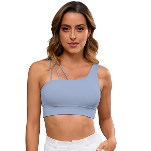 INSPIRE CHIC Women's Three Spaghetti Thin Straps Asymmetrical Sports Bra - 1 of 4