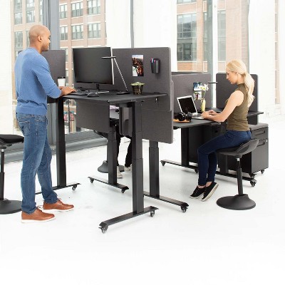 Ash Gray Acoustic Desk Divider with Clamp-on Design
