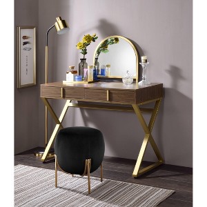 PAGED Vanity Desk Metal Frame Makeup Table with Mirror and Jewelry Tray for Bedroom, Dressing Room, Bathroom - 1 of 4