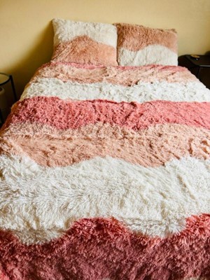 Intelligent Design 3pc Full/queen Extra Long Rachel Ombre Shaggy Comforter  Bedding Set Blush : Target