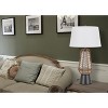 Cal Lighting Hanko 100W 3 Way Table lamp with 2W LED Night Light with Burlap Wrapped Glass and Metal Base - 4 of 4