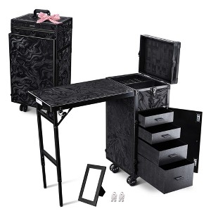Byootique Rolling Makeup Train Case Nail Salon Cosmetic Organizer - 1 of 4