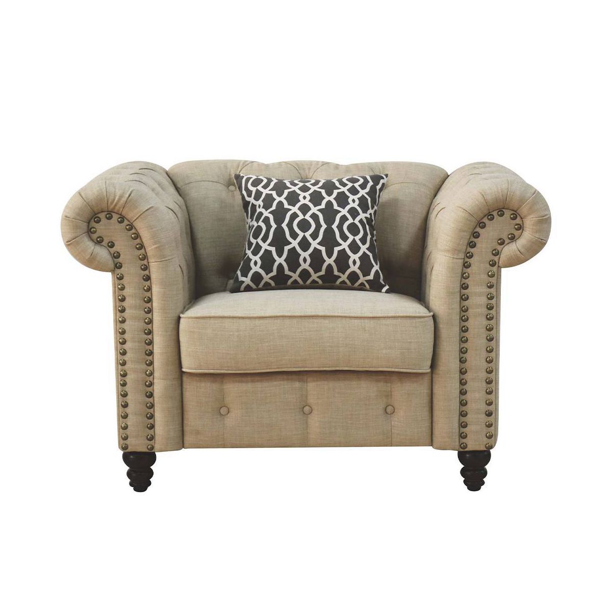 Acme Furniture Aurelia Accent Chairs Beige Linen - thumbnail 7