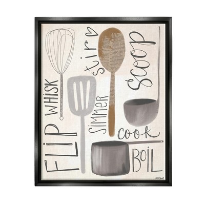 Stupell Industries Flip Whisk Simmer and Stir Kitchen Spoons Utensils
