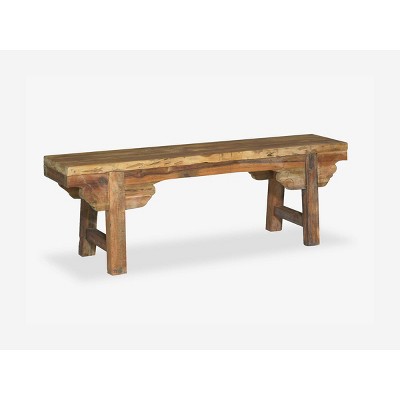 Ellen Natural Brown Handcrafted Mindi Wood Bench