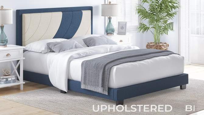 Becca Two Tone Upholstered Platform Bed - Eco Dream, 2 of 10, play video