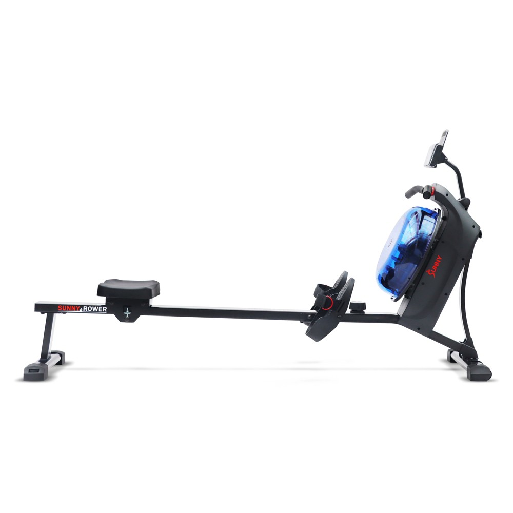Sunny Health & Fitness Hydro and Dual Resistance Smart Magnetic Water Rowing Machine - Blue