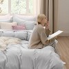 Duvet Cover Set 3pcs Prewashed Fabric Queen Size Bright White - Bedsure - 3 of 4